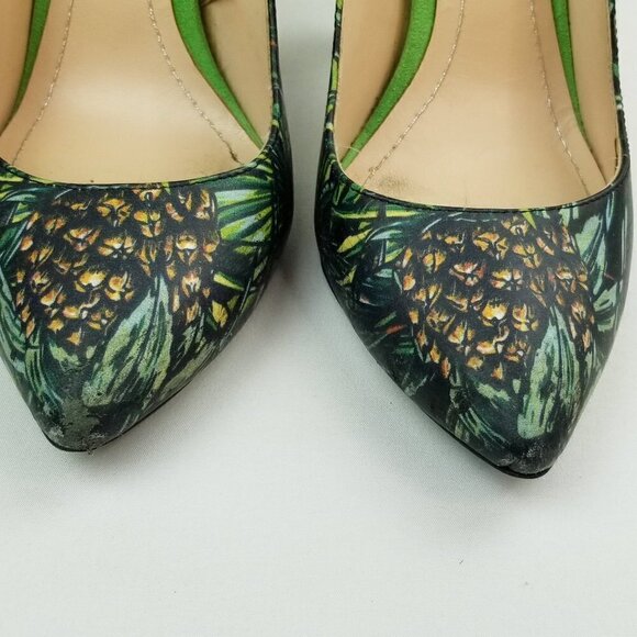 Zara Woman Size 37 (US 7-7.5) Pineapple Floral Slip On Pointed Toe Women's Pumps - Picture 12 of 12